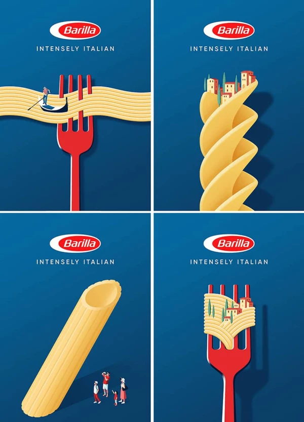 4 illustrations for Barilla Pasta. Illustration by Joey Guidone, Food & Beverage, 