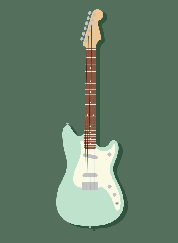 Graphic illustration of an electric guitar. Illustration by Sarah Cohn, Lifestyle, 