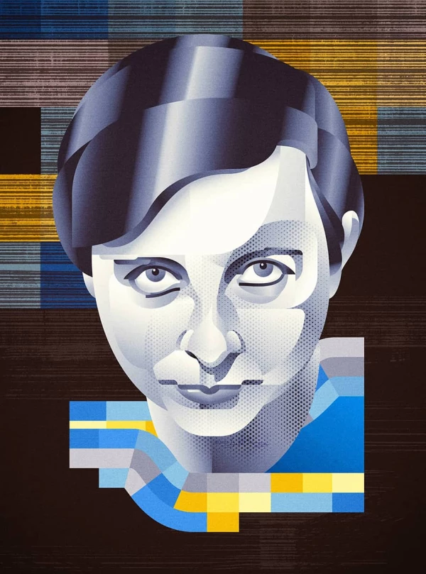 Stylized portrait of Gertrud Arndt. Illustration by  WFlemming, Portrait, Decorative, Figurative, 